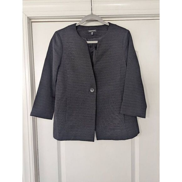 Eileen Fisher Blazer women's size small black textured one button minimalist - Picture 1 of 7
